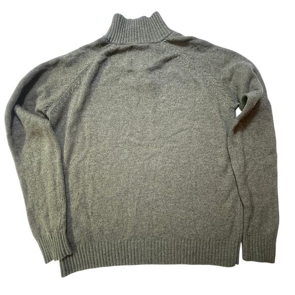 Springfield Original Lambswool Sweater Olive Green Mock Neck Button Pullover M3 - Picture 2 of 12